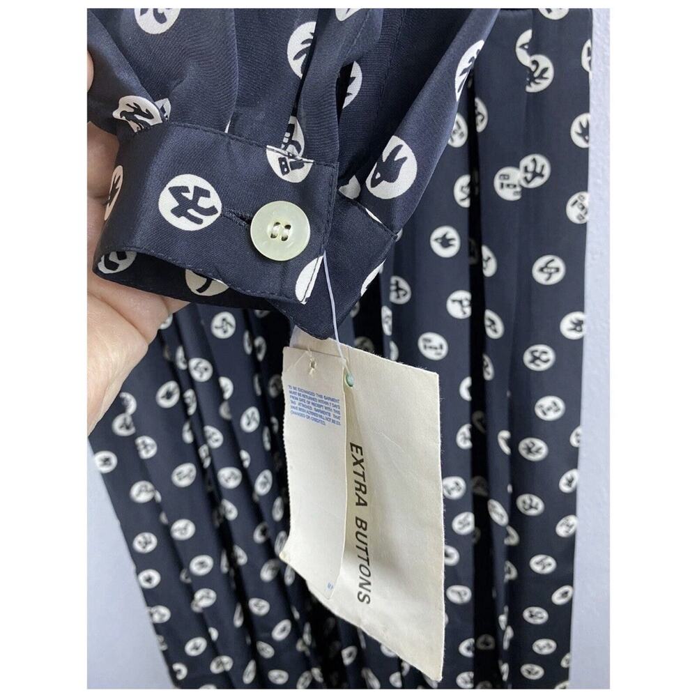 Vtg. Deadstock Liz Claiborne Sz 6 Button Perma pleat Midi LS Btn Pockets Dress - Picture 4 of 8